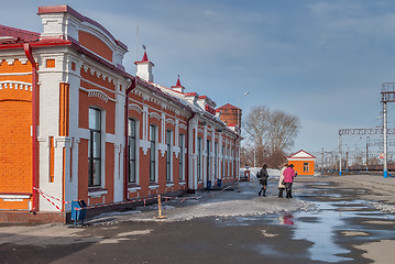 Image showing Old railway station in Yalutorovsk. Russia