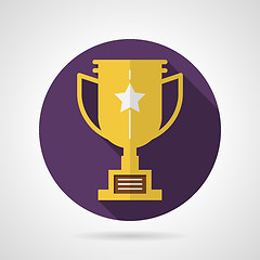 Image showing Trophy cup flat vector icon
