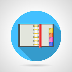 Image showing Opened ring notebook flat vector icon