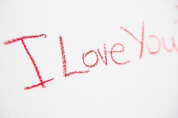 Image showing Handwritten simple words. I love You. Creative card