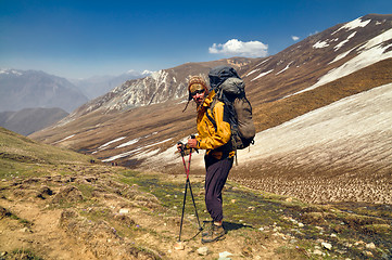 Image showing Hiker in Himalayas