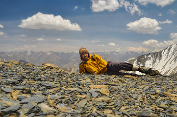 Image showing Hiker in Himalayas