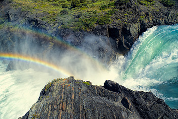 Image showing Waterfall in Torres del Paine