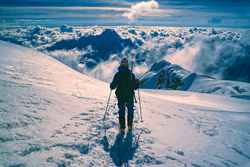 Image showing Hiker on Huayna Potosi