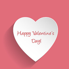 Image showing Valentine greeting card with white heart