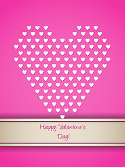 Image showing Valentine greeting with small white hearts