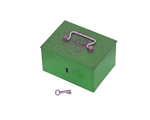 Image showing Green moneybox isolated