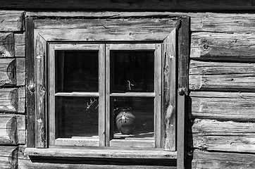 Image showing Old wooden window , close-up