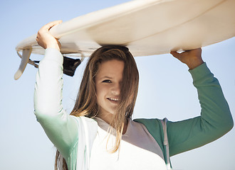 Image showing Surf girl