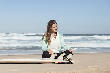 Image showing Surf girl
