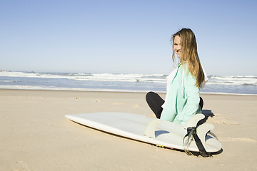 Image showing Surf girl