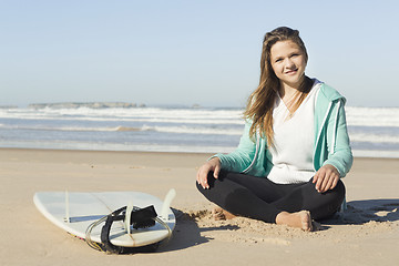 Image showing Surf girl