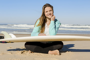 Image showing Surf girl