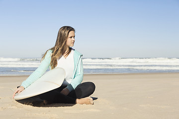 Image showing Surf girl