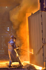 Image showing Worker in a foundry