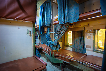 Image showing Grungy Interior of Indian Train