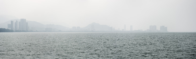 Image showing Panorama of Penang Coastline and Skyline from Across the Strait