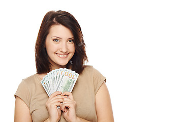 Image showing Woman with us dollar cash