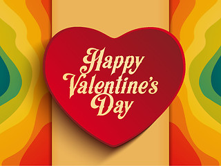 Image showing Valentine Day Heart on Rainbow Background