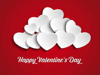 Image showing Valentines Day Heart Balloons on Red Background