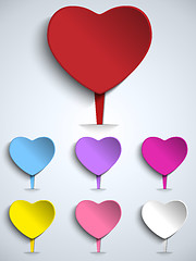 Image showing Set of Valentine Day Colorful Heart Button