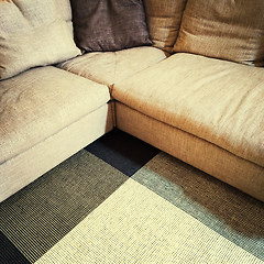 Image showing Modern corner sofa and carpet