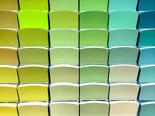 Image showing Green color swatches in a store