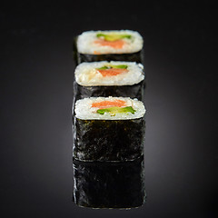 Image showing Sushi with salmon and avocado