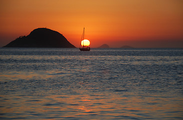 Image showing Sunset on Itaipu Beach