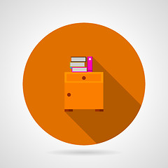 Image showing Bedside table flat vector icon