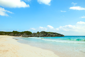 Image showing Bermuda Horseshoe Bay Beach