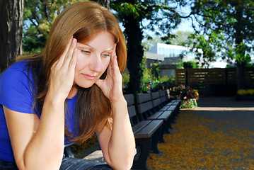 Image showing Woman with headache