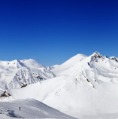 Image showing Ski slope in nice sun day