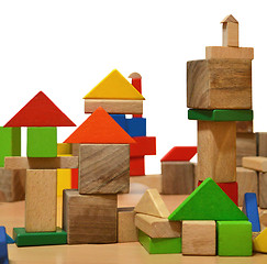 Image showing City of wooden cubes