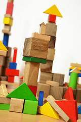 Image showing City of wooden cubes