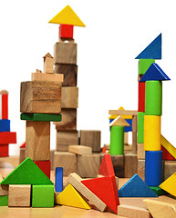 Image showing City of wooden cubes