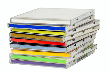 Image showing Stack of CD casings