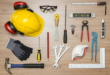 Image showing Construction Tools On Floor