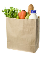 Image showing Paper bag full of groceries