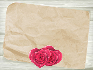 Image showing Card with flowers hearts shape. EPS 10