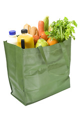 Image showing Reusable shopping bag full of groceries

