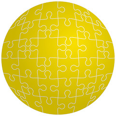Image showing Jigsaw puzzle in the shape of a sphere. Vector illustration.