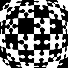 Image showing Background Vector Illustration black and white jigsaw puzzle.