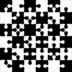 Image showing Background black and white jigsaw puzzle.  Vector Illustration