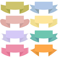 Image showing Modern colored ribbons and banners for your text. Isolated on wh