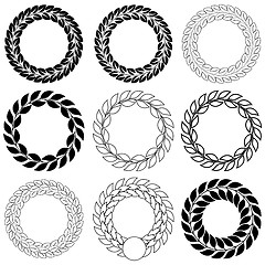 Image showing Set   laurel wreath on the white background. Vector illustration