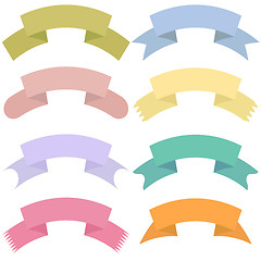 Image showing Modern colored ribbons and banners for your text. Isolated on wh