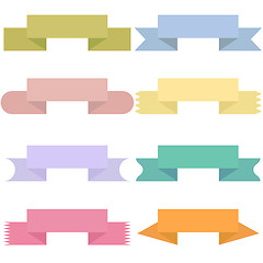 Image showing Modern colored ribbons and banners for your text. Isolated on wh