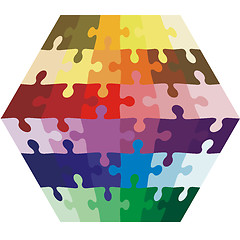 Image showing Background Vector Illustration jigsaw puzzle in the form of a he