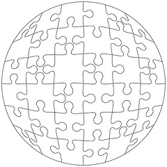 Image showing Background Vector Illustration jigsaw puzzle form  white ball